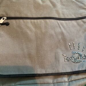 Mudd Gray and Black Messenger Bag with Flap-Over Design